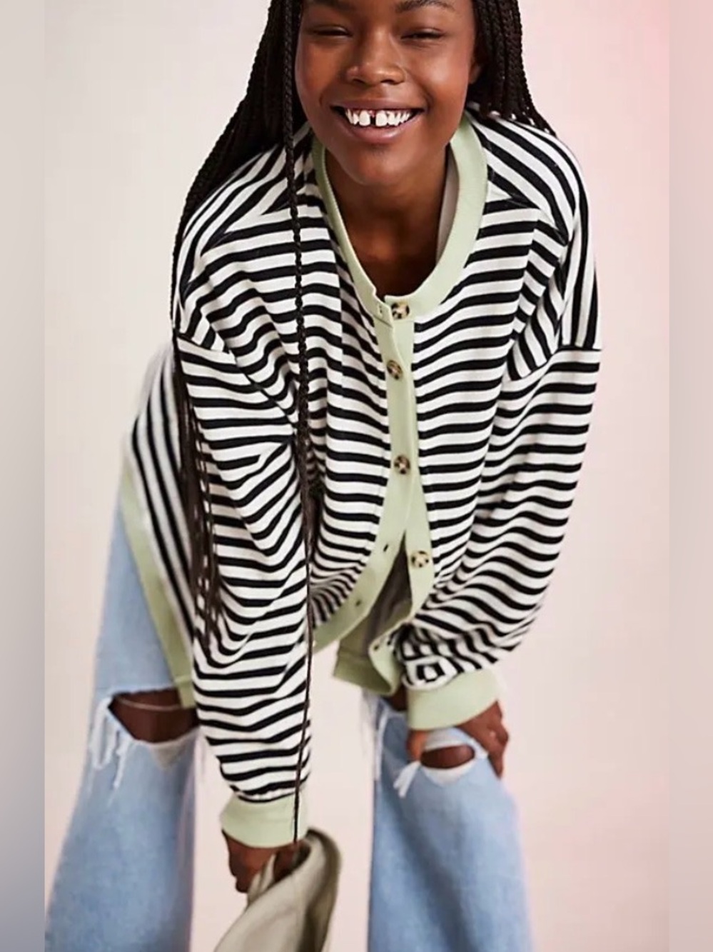 Free people Classic Striped Cardigan. NWOT - Picture 2 of 4
